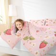 thumbnail image 4 of Homewish Cartoon Cute Strawberry Full Size Comforter Sets, Pink Cherry Blossoms Bedding Comforter Set, Teens kids Girls Women Reversible Bedding Sets, Ultra Soft Bedroom Decor, 3 Pieces, 4 of 8