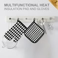 thumbnail image 4 of Yayeee Oven Mitts and Pot Holder Set of 2 Heat Resistant Kitchen Gloves Baking Hot Pad, Black and White Geometric, 4 of 5