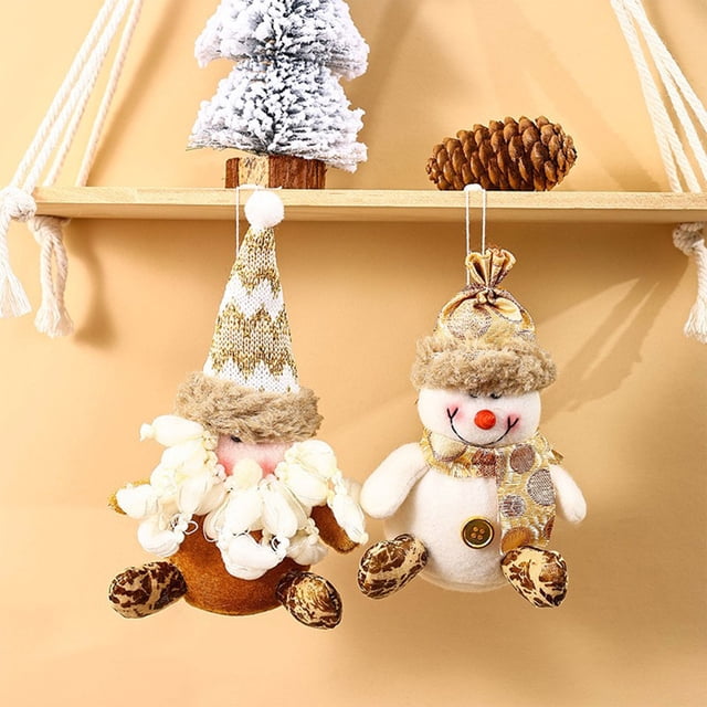 Adornos de muñeco de nieve de Navidad de Papá Noel, adornos colgantes de muñeco de nieve de tela de Papá Noel, adornos colgantes para árbol de Navidad, fiestas navideñas en interiores y Akmoler