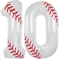 thumbnail image 1 of Yanonmyfd Baseball Balloons 1st Birthday Decorations for Boy, 40 Inch Number 1 Balloon Rookie of the Year First Birthday, Baseball Party Decorations Sports Theme Foil Mylar Balloon,Balloons,10th, 1 of 16