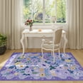 thumbnail image 6 of DUKINO 4x6 Feet Office Chair Mat, Lightweight Non Slip Washable Floral Area Rug, Indoor Low Pile & Non-Shedding Boho Design Rugs for Bedroom, Living Room, Dining Room, Purple, 6 of 7