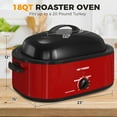 thumbnail image 4 of 18 Quart Roaster Oven with Self-Basting Lid, Large Electric Turkey Roaster Oven with Defrost & Warm Function, Adjustable Temperature, Removable Pan & Rack, Stainless Steel, Red, 4 of 8