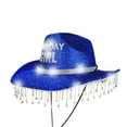 thumbnail image 3 of Fgnfyis Sparkly Western Cowboy Hat with Dazzling Bowler Design for Disco Party Events Blue One Size, 3 of 6