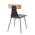thumbnail image 4 of Elio Contemporary Chair in Grey Metal, Black Faux Leather and Natural Wood by LumiSource - Set of 2, 4 of 8