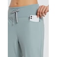 thumbnail image 3 of BALEAF Women's Plus Size Active Yoga Lounge Capri Walking Crop Pants with Pockets Slate Grey L, 3 of 6