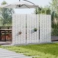 thumbnail image 3 of MAYEERTY Outdoor Metal Privacy Screen 6ft × 3ft White, 6-Panel Brick Pattern Decorative Screen for Garden, 3 of 6