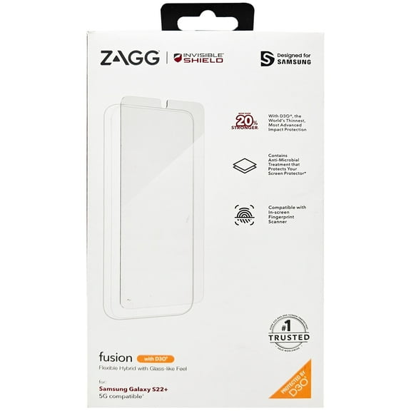 Zagg Invisible Shield Fusion with D30 Screen Protector - Samsung Galaxy S22 
