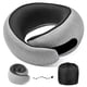 thumbnail image 1 of Almohada cervical de viaje de 4 litros con relleno de espuma viscoelástica 100% gris, 1 of 6
