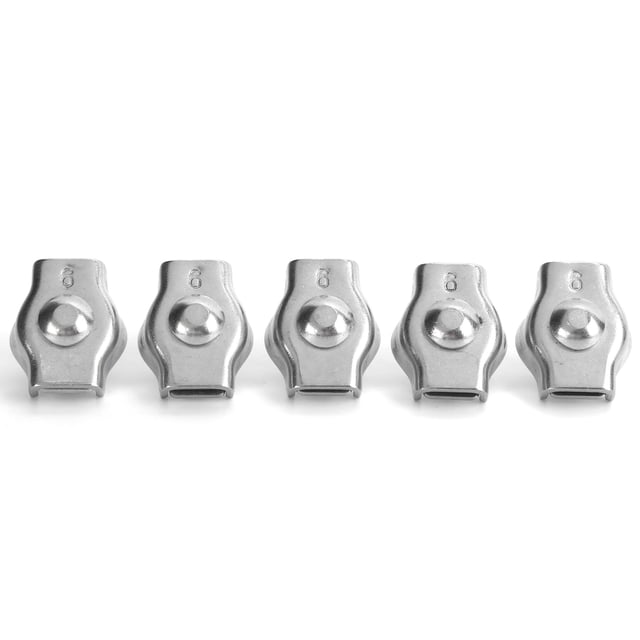 Abrazadera de cuerda de 5 uds, fijación de Hardware marino de acero inoxidable simple para maquinaria forestal, 6mm/0,24 pulgadas