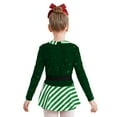 thumbnail image 2 of Ocealan Kids Girls Sequins Candy Cane Stripes Christmas Outfits Long Sleeve One Piece Bodysuit Green 8, 2 of 7