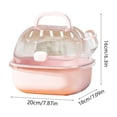 thumbnail image 3 of Portable Small Pet Travel Cage,Hamster Travel Carrier Carry Case with Water Bottle,Transparent Acrylic Lightweight Portable Cage for Hamster,Bird Outdoor Outing,7.87x7.09x6.3 Inch,Pink, 3 of 7