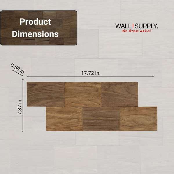Holzverblender UltraWood Teak Vertical 36x12 Cm