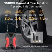 Car Jump Start & 150PSI Tire Inflator: 3000A Peak- 7L Gas/5L Diesel