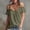 8# Army Green, variant on Off The Shoulder Tops for Women Ruffle Trim Blouse For Women Boho Flowy Peasant Top With Elastic Neckline Army Green L