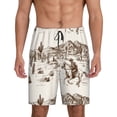 thumbnail image 2 of Picia Western Desert Cowboys3 Pajama Shorts for Men, Men's Pajama Bottoms, Sleepwear,Short Pajama Pants-Small, 2 of 9