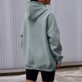 thumbnail image 4 of Mujer Sudadera con capucha lisa Estilo deportivo Color sólido Casual Hombro caído Traje de calle, 4 of 7