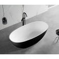 thumbnail image 3 of ALFI brand AB9975BM 59" Black & White Matte Oval Solid Surface Resin Soaking Bathtub, 3 of 12