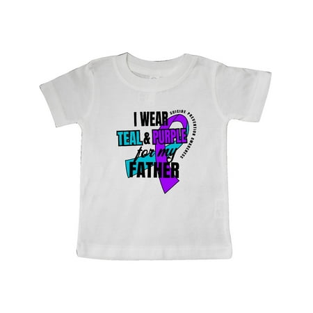 

Inktastic Suicide Prevention I Wear Teal and Purple for My Father Gift Baby Boy or Baby Girl T-Shirt