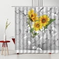 thumbnail image 3 of Sunflower Butterfly Shower Curtain Flowers Black And White Stripes Floral Landscape Polyester Fabric Bathroom ration, 3 of 7