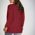 thumbnail image 4 of Nfurl Women's Plus Size T Shirts Casual Long Sleeve V Neck Blouses Loose Fit Solid Color Tunic Tops Ligthweight Cozy Tshirt Wine S, 4 of 8
