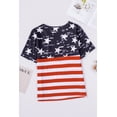 thumbnail image 2 of POGLIP Women's Black Contrast American Flag Cutout T-Shirt, 2 of 6