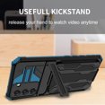 thumbnail image 4 of Card Holder Case for Samsung Galaxy S21 FE [2021 Released][6.4 inch], Allytech Hybrid Protection Hard PC + Soft TPU Hands-Free Stand Bracket Anti-Slip Grip Wallet Cover for Galaxy S21 FE 5G, Blue, 4 of 9