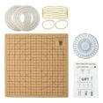 thumbnail image 1 of Macrame Board with Pins DIY and Auxiliary Ruler Handmade Reusable with Grids Blocking Board for Crocheting Braiding Knitting 30x30cm Round, 1 of 8