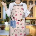 thumbnail image 6 of Pioneer Flower Floral Print Pattern Cotton Linen Apron with Pockets, Waterproof Adjustable, 33x27 Inch for Kitchen, Gardening, BBQ, Salon, 6 of 6