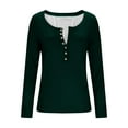 thumbnail image 4 of Yourumao Womens Half Button Henley Shirts Solid Ribbed Knit Blouses Elastic Long Sleeve Tops Spring Going Out Tshirts, 4 of 9