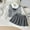 Z-Grey128, variant on FAOWME Toddler Girls Outfits Long Sleeve Lapel Shirt Knitted Vest And Pleated Skirt Fashion Comfortable Sets For Daily Wear,Grey,3-4 Years