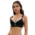 thumbnail image 5 of Unique Bargains Front Closure Full Coverage Wirefree Bras 3XL Black, 5 of 6
