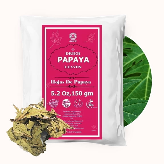 Akshit Dried Papaya Leaves , 100% Natural  Papaya Leaf Tea, Non-GMO, Caffeine-Free. Herbal Tea, 5.2 oz