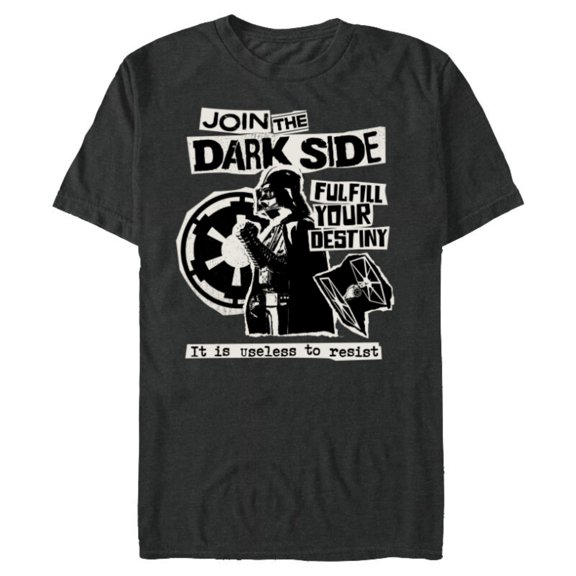 Star Wars Darth Vader Join the Dark Side Destiny Punk Rock - Short Sleeve Blended T-Shirt for Adults - Customized-Dark Heather