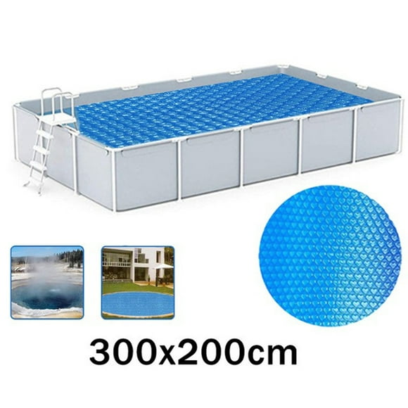 1PC Blue Swimming Pool Cover Heater Blue Round Solar Tarpaulin Dust Cover Insulation Film For Spa Swimming Pool Accessories 300×200cm