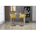 thumbnail image 1 of Luccalily Velvet Bar Stools Set of 2,Swivel Adjustable Bar Stools with Back and Footrest,Modern Design and Golden Base for Kitchen,Bistro Pub, Dining Room Counter, 1 of 12