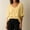 Yellow women peplum top a1, variant on Yrmaups Loose Fit V Neck Short Sleeve Peplum Top for Women, Casual Ruffle Blouse, Soft Breathable Summer Basic Tee for Home Office Travel Daily Wear, Yellow 2XL