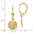thumbnail image 3 of FB Jewels 14K Yellow Gold Sand Dollar High Polish Leverback Earrings, 3 of 3