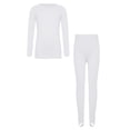 thumbnail image 3 of Haitryli Girls Fleece Figure Skating Outfits Seamless Long Sleeve Top with Pants Set for Gymnastics Ballet Dance Practice B White 10-14, 3 of 5