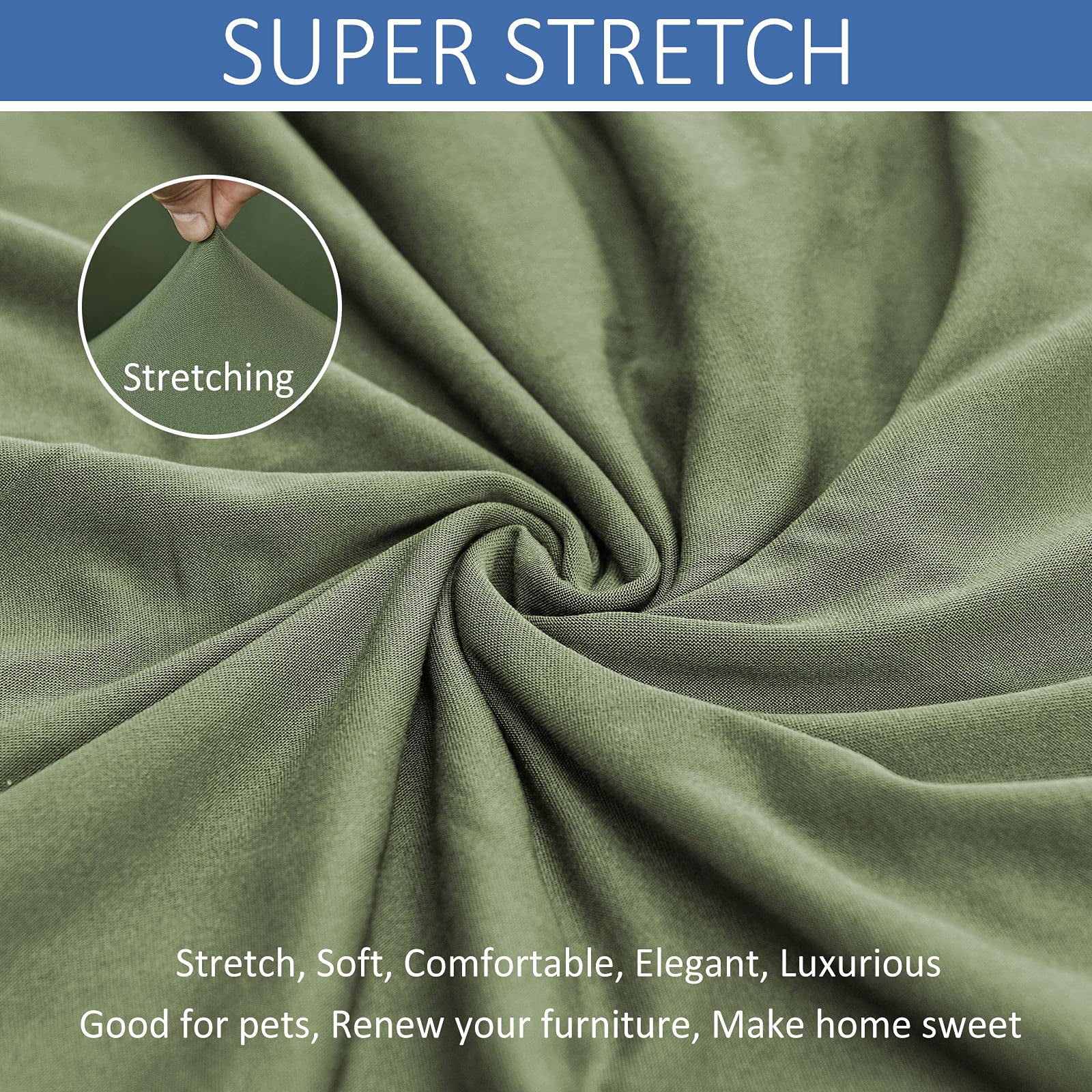 Stretch Club Chair Slipcover, Spandex Tub Chair Cover Non Slip Elastic Club Chair Cover Armchair Chair Slipcovers Sofa Cover Removable Washable for Kids Living Room-Grey Blue-Club Chair