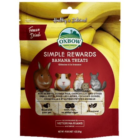 UPC: 0744845960036 | Oxbow Animal Health Simple Rewards Freeze Dried Banana Small Animal Treats  1 oz