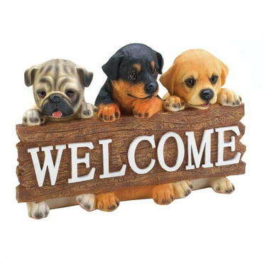 Zingz & Thingz Puppy Welcome Sign 9.5x4x6.5”