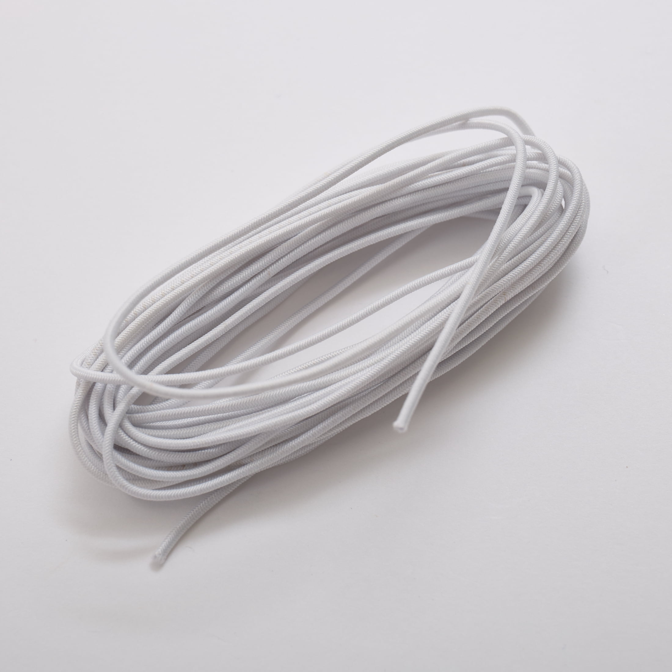 (8 pack) Hello Hobby Brand Round Cord Elastic, White, 2 Yards, For Sewing & Craft Projects