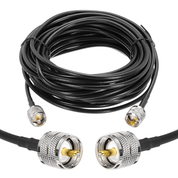 Uxcell RG58 Coaxial Cable 50ft UHF PL-259 Male to Male 50 Ohm for CB Radio