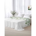 thumbnail image 5 of Sage Green Eucalyptus Leaves Queen Size Flat Sheet, Wrinkleproof & Fadeproof Cooling Flat Bed Sheet Only, Summer Weeping Floral Botanical Breathable Soft Bedding Top Sheets 90 x 102 Inches, 5 of 8
