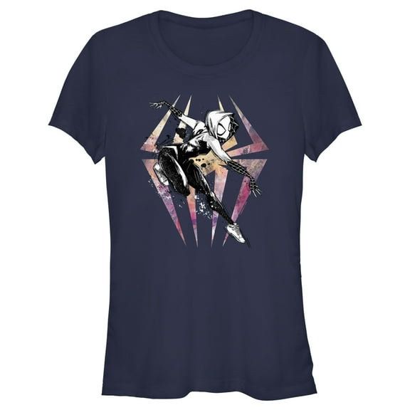 Junior's Spider-Man: Across the Spider-Verse Spider Gwen Sketch Graphic Tee Navy Blue 2X Large