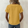 thumbnail image 6 of FAHUOMU Women's Blouse Tops Short Sleeve Crew Neck Cotton Linen Spring Summer Shirts Solid Color Casual Lightweight Breathable Fashion Tunics, 6 of 8