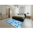 thumbnail image 5 of Ahgly Company Machine Washable Indoor Square Transitional DodgerBlue Area Rugs, 5' Square, 5 of 7
