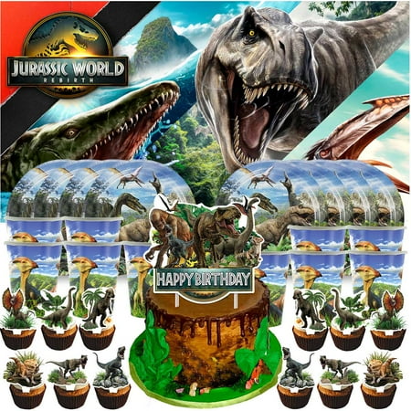Jurassic World Rebirth Birthday Cups Party Supplies Decor Backdrop Paper Plates Fans Decorations Banner