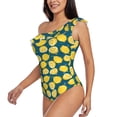 thumbnail image 2 of Gaeub Lemon Women's One Shoulder Ruffle Tummy Control Swimwear for Swimming Surfing Beach Party - X-Large, 2 of 8