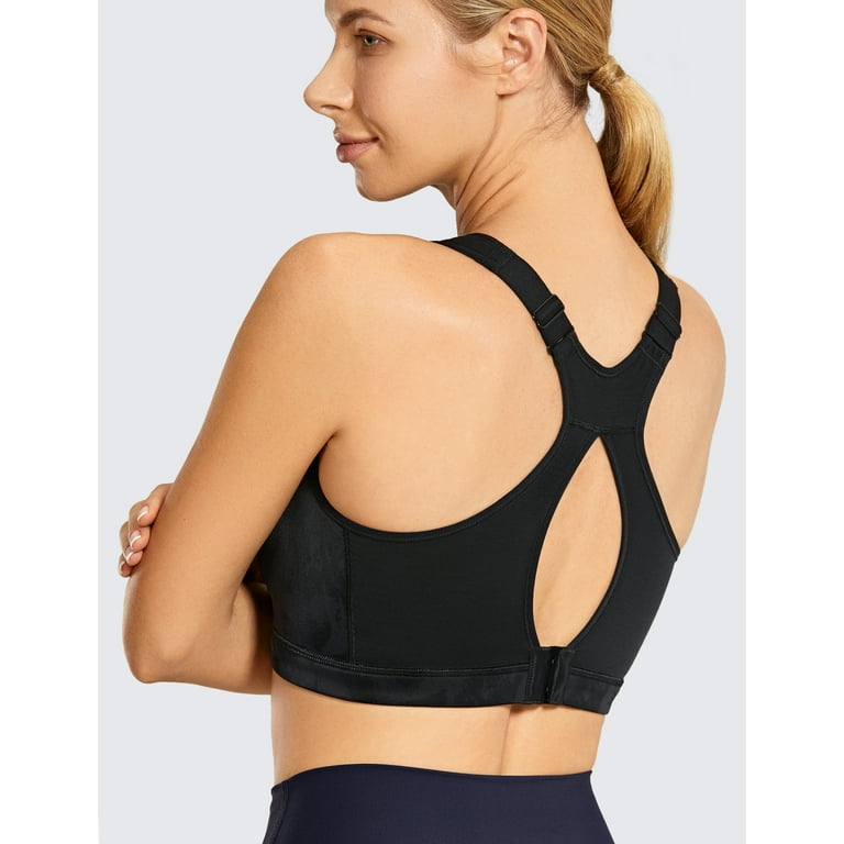 SYROKAN Women's High Impact Padded Supportive Wirefree Full Coverage Sports  Bra 